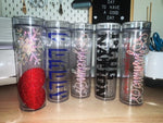 Load image into Gallery viewer, Custom Double Walled Skinny Tumbler with Straw
